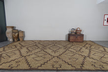 Large Tuareg Mat 10.4 x 15.2 ft – Handwoven Saharan Rug with Diamond Pattern in Natural Reed and Leather