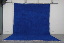 Solid deep blue shag rug –Handmade berber wool rug – Custom size