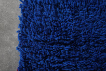 Solid deep blue shag rug –Handmade berber wool rug – Custom size