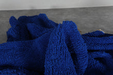Solid deep blue shag rug –Handmade berber wool rug – Custom size