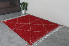 Flat woven red moroccan rug - Custom size minimalist boho carpet