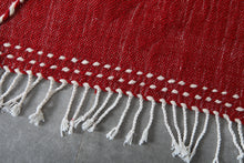 Flat woven red moroccan rug - Custom size minimalist boho carpet