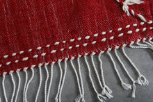Flat woven red moroccan rug - Custom size minimalist boho carpet