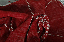 Flat woven red moroccan rug - Custom size minimalist boho carpet
