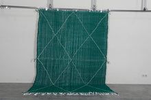 Green flat woven rug - Custom size minimalist boho carpet