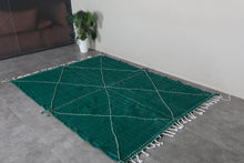Green flat woven rug - Custom size minimalist boho carpet