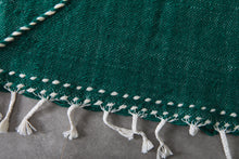 Green flat woven rug - Custom size minimalist boho carpet