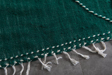 Green flat woven rug - Custom size minimalist boho carpet