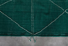 Green flat woven rug - Custom size minimalist boho carpet