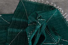 Green flat woven rug - Custom size minimalist boho carpet