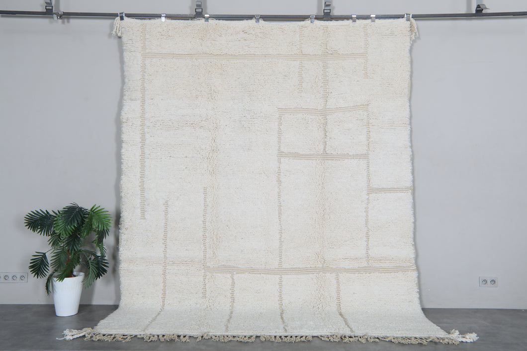 Ivory Moroccan rug – Handmade Beni Ourain wool rug– Custom size