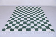 Green checkered rug - Moroccan checkered rug - Custom rug