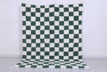 Green checkered rug - Moroccan checkered rug - Custom rug