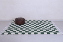 Green checkered rug - Moroccan checkered rug - Custom rug