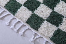 Green checkered rug - Moroccan checkered rug - Custom rug