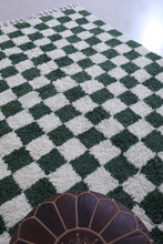 Green checkered rug - Moroccan checkered rug - Custom rug