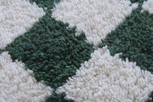 Green checkered rug - Moroccan checkered rug - Custom rug