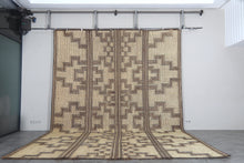 Extra Large Tuareg Rug 11.7 x 16.8 ft – Handwoven Beige Brown Geometric Tribal Mat
