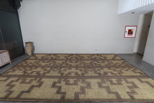 Extra Large Tuareg Rug 11.7 x 16.8 ft – Handwoven Beige Brown Geometric Tribal Mat