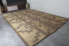 Extra Large Tuareg Rug 11.7 x 16.8 ft – Handwoven Beige Brown Geometric Tribal Mat