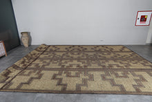 Extra Large Tuareg Rug 11.7 x 16.8 ft – Handwoven Beige Brown Geometric Tribal Mat