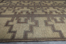 Extra Large Tuareg Rug 11.7 x 16.8 ft – Handwoven Beige Brown Geometric Tribal Mat