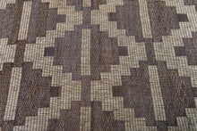 Extra Large Tuareg Rug 9.7 x 16.3 ft – Handwoven Geometric Desert Mat in Natural Reed and Leather