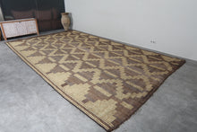 Extra Large Tuareg Rug 9.7 x 16.3 ft – Handwoven Geometric Desert Mat in Natural Reed and Leather