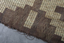 Extra Large Tuareg Rug 9.7 x 16.3 ft – Handwoven Geometric Desert Mat in Natural Reed and Leather