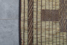 Extra Large Tuareg Rug 9.7 x 16.3 ft – Handwoven Geometric Desert Mat in Natural Reed and Leather