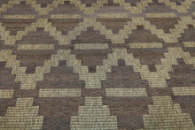 Extra Large Tuareg Rug 9.7 x 16.3 ft – Handwoven Geometric Desert Mat in Natural Reed and Leather