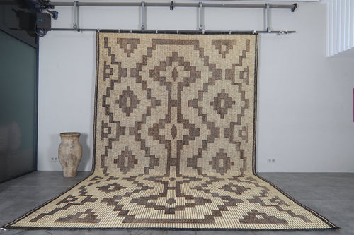 Tuareg mat rug - Handwoven tribal design - 10.2 ft X 16.5 ft