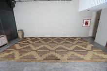 Large Tuareg Rug 10.3 x 17.5 ft – Handwoven Beige Brown Geometric Desert Mat