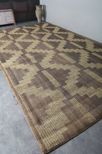 Large Tuareg Rug 10.3 x 17.5 ft – Handwoven Beige Brown Geometric Desert Mat