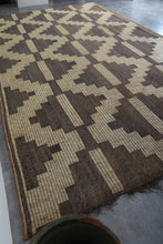 Large Tuareg Rug 10.3 x 17.5 ft – Handwoven Beige Brown Geometric Desert Mat