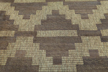 Large Tuareg Rug 10.3 x 17.5 ft – Handwoven Beige Brown Geometric Desert Mat