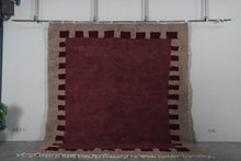 Deep Burgundy Moroccan Rug – Handmade Wool Berber Carpet – Custom Sizes