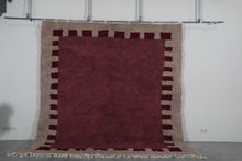 Deep Burgundy Moroccan Rug – Handmade Wool Berber Carpet – Custom Sizes