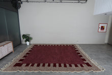 Deep Burgundy Moroccan Rug – Handmade Wool Berber Carpet – Custom Sizes