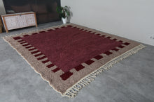 Deep Burgundy Moroccan Rug – Handmade Wool Berber Carpet – Custom Sizes
