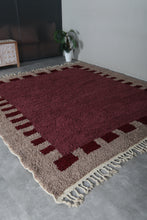 Deep Burgundy Moroccan Rug – Handmade Wool Berber Carpet – Custom Sizes