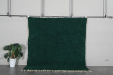 Deep green moroccan rug – Handmade wool berber carpet – Custom size