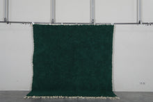 Deep green moroccan rug – Handmade wool berber carpet – Custom size