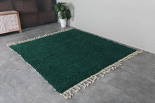 Deep green moroccan rug – Handmade wool berber carpet – Custom size