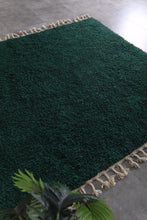 Deep green moroccan rug – Handmade wool berber carpet – Custom size