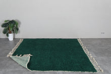 Deep green moroccan rug – Handmade wool berber carpet – Custom size