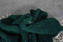 Deep green moroccan rug – Handmade wool berber carpet – Custom size