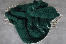 Deep green moroccan rug – Handmade wool berber carpet – Custom size