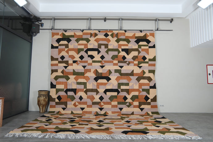 Geometric moroccan rug – Handwoven wool berber carpet– Custom sizes