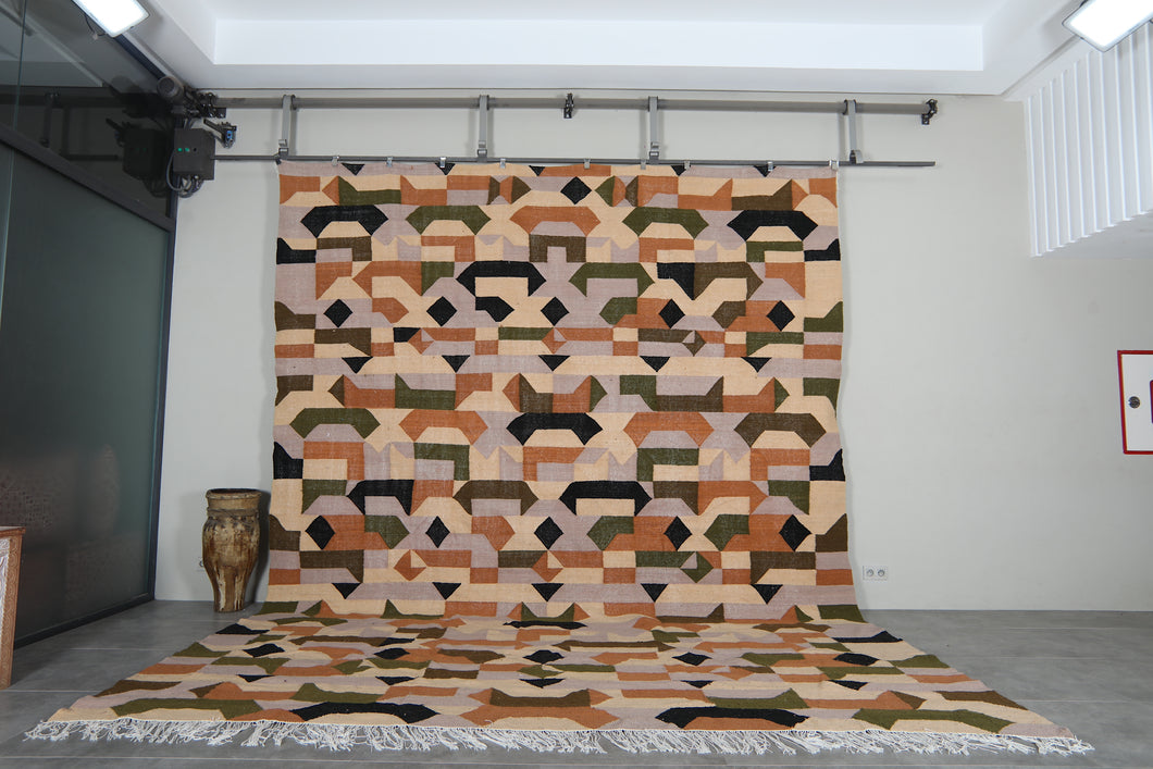 Geometric moroccan rug – Handwoven wool berber carpet– Custom sizes